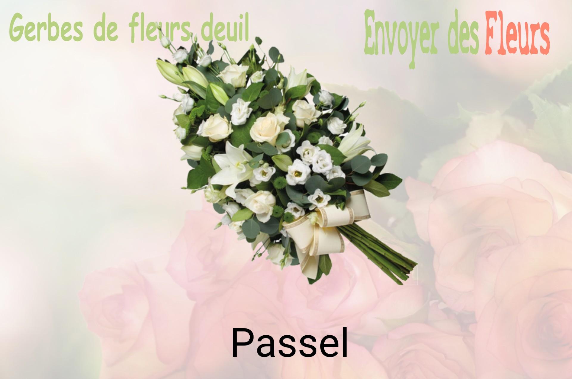 Gerbe de fleurs de deuil livrée à Passel